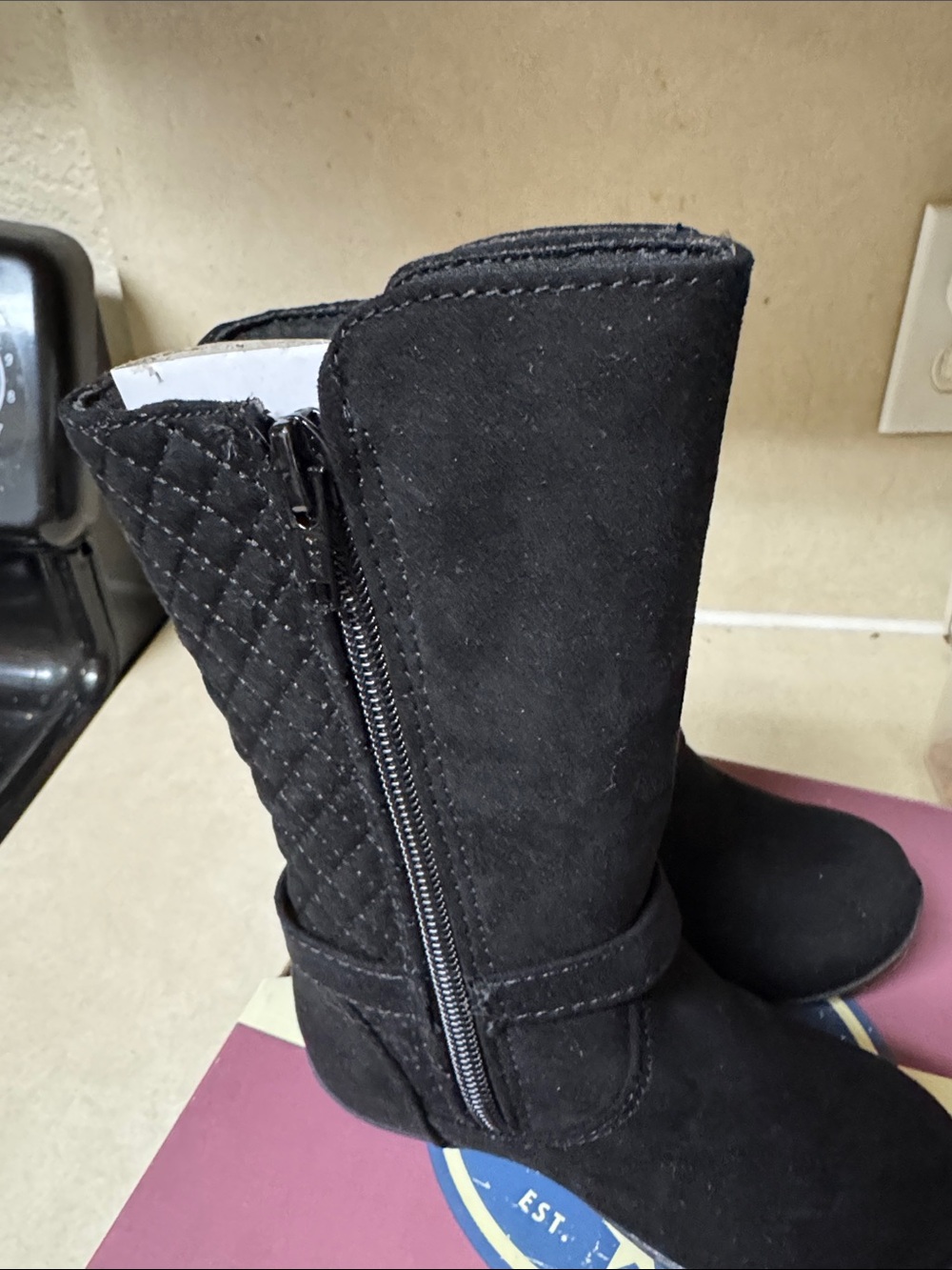 Austin Trading Co Toddler Girls Faux Suede Boot - Black - Picture 5 of 7